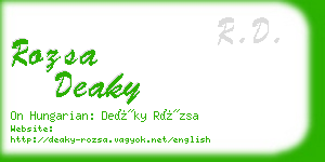 rozsa deaky business card